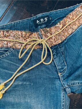 A•B•S by Allen Schwartz Blue Denim Jeans with Gold Embellishment